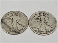 2- 1934 Walking Liberty 1/2 Dollar SilverCoins