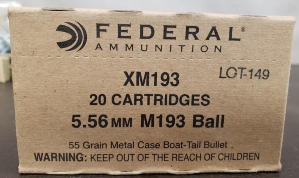 40 Rounds Federal 5.56 M193 Ball Rounds