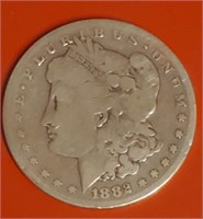 1882 S Morgan US silver dollar San Francisco