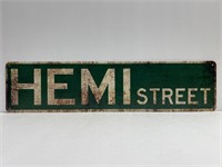 Hemi Street Metal Sign about 4" x 16"