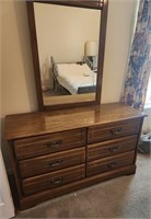 Wooden Dresser w/Mirror