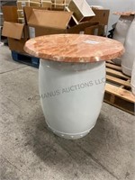 Marble top with white base end table WDD000570