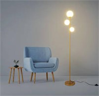 $110 EDISHINE Modern Gold Floor Lamp, 3 Globe Mid