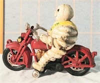 Vintage Metal Advertising Michelin man Motorcycle