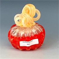 GC Red Speckled Art Glass Pumpkin