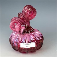 GC 2022 Cranberry Opal Art Glass Pumpkin