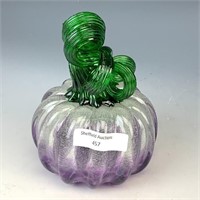 GC Purple Speckle Art Glass Pumpkin