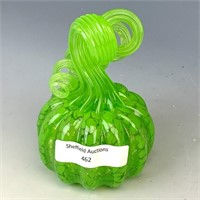 GC Art Glass Green Speckled Pumpkin