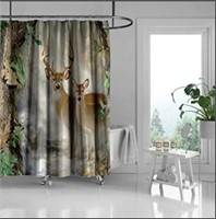 Elk Foggy Forest Shower Curtain