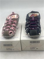 NEW Lot of 2- Apakowa Kids Shoes Pink-24 Navy-26