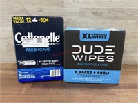 Dude wipes & cottonelle flushable wipes
