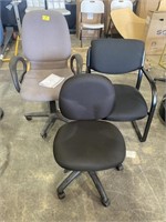 Plastic and Fabric Swiveling Office Chairs,