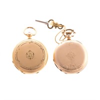 An 18K Gold and 14K Gold Swiss Pocket Watches