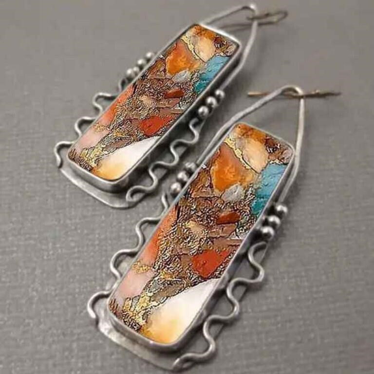 Retro Bohemian Geometric Dangle Earrings