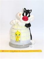 Sylvester & Tweety Bird w/birdcage cookie jar