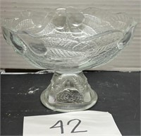 Vintage Made In France pedestal glass fruit bowl
