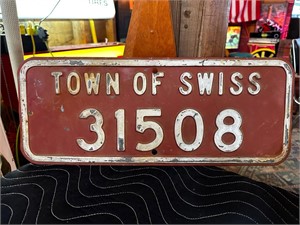 Authentic Metal Town of Swiss Sign