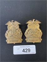 Pair Of Police Sergeant Badges.