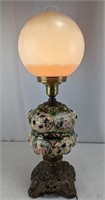 Porcelain Capodimonte-Style Cherub Oil Lamp