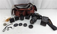 Minolta Maxxum 5000 AF SLR Film Camera Set
