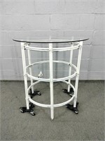 Heavy Iron Base Glass Top Table