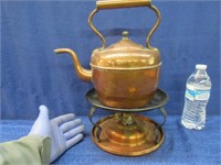 antique copper kettle & vintage copper warmer