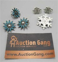 Ring, Earrings & Pin - Turquoise & Snowflake