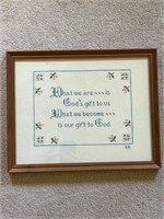Vintage needlepoint What we are is