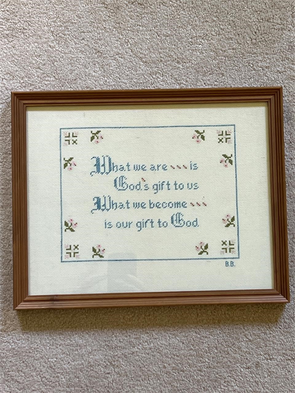 Vintage needlepoint What we are is