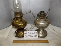2pc Vintage Electrified Oil Lamps