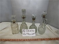 4pc Vintage Glass Liquor Decanters
