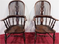 Yew Wood English Windsor Anne Chairs (2)