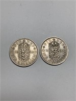 1962 & 1965 One Shilling Coins
