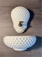 Vtg. Fenton White Milk Glass Wall Pocket Planter