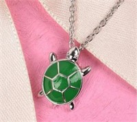 *Turtle Pendant Silver Necklace