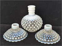 Vintage Fenton Glass Opalescent Moonstone Hobnail