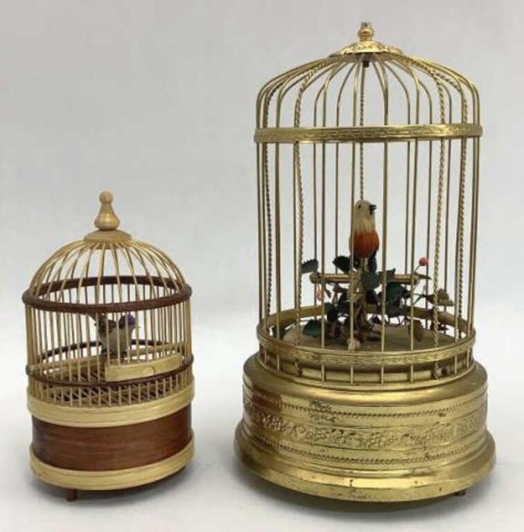 2 Mechanical Singing Bird in Cage
