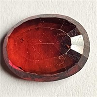 CERT 5.20 Ct Faceted Hessonite Garnet, Oval Shape,