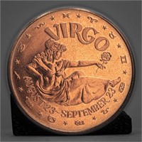 .999 Copper Round Virgo