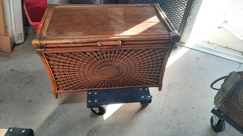 Wood & Wicker Toy Chest