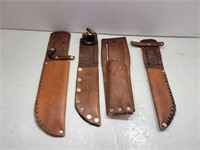(4) Assorted Leather Knife Holsters