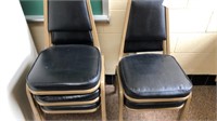 (6) Black Padded Side Chairs with Metal Frame
