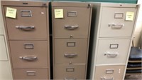 (3) Four Drawer Filing Cabinets