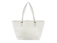 Tory Burch White Leather Designer Tote Bag