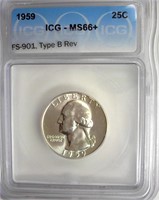 1959 Quarter ICG MS66+ Type B FS-901 LISTS $1100