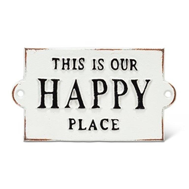 Abbott 27-FORGE/103 Happy Place Sign, White