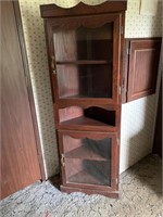 Oak Corner Curio Cabinet- 22"w x 64"h