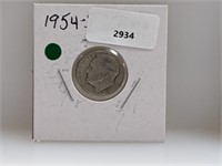 1954-S 90% Silv Roos Dime