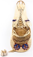 Native American Paiute Cradleboard & Moccasins