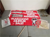 Marmont mufflers advertising  banners, vintage